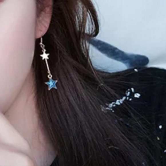 Clip On Earrings Star Moon Planet - Picture 5 of 6